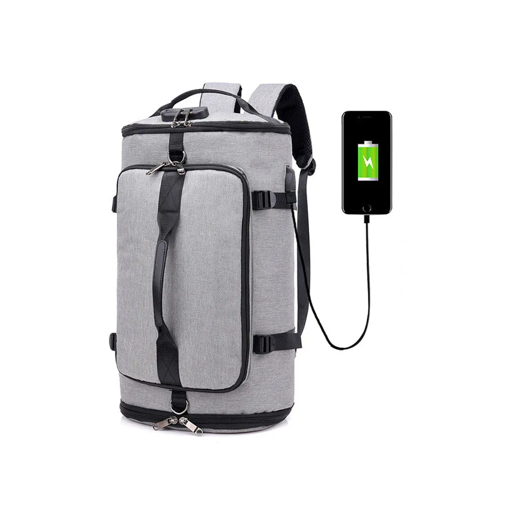 Backpack with External USB Port and Lock