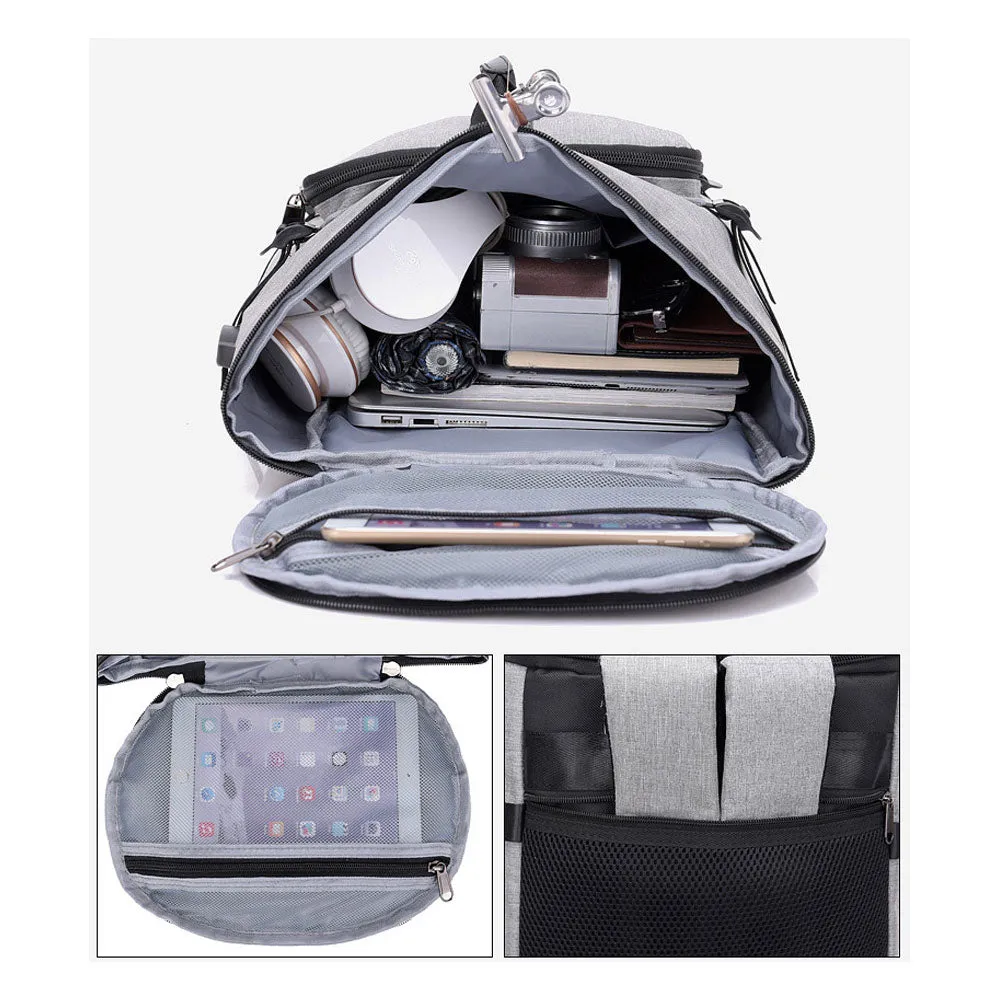 Backpack with External USB Port and Lock