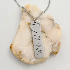 Bar Necklace with Heart Charm