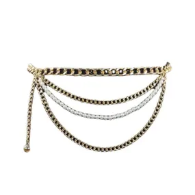 BerryBetty - Beaded faux pearl layered waist chain