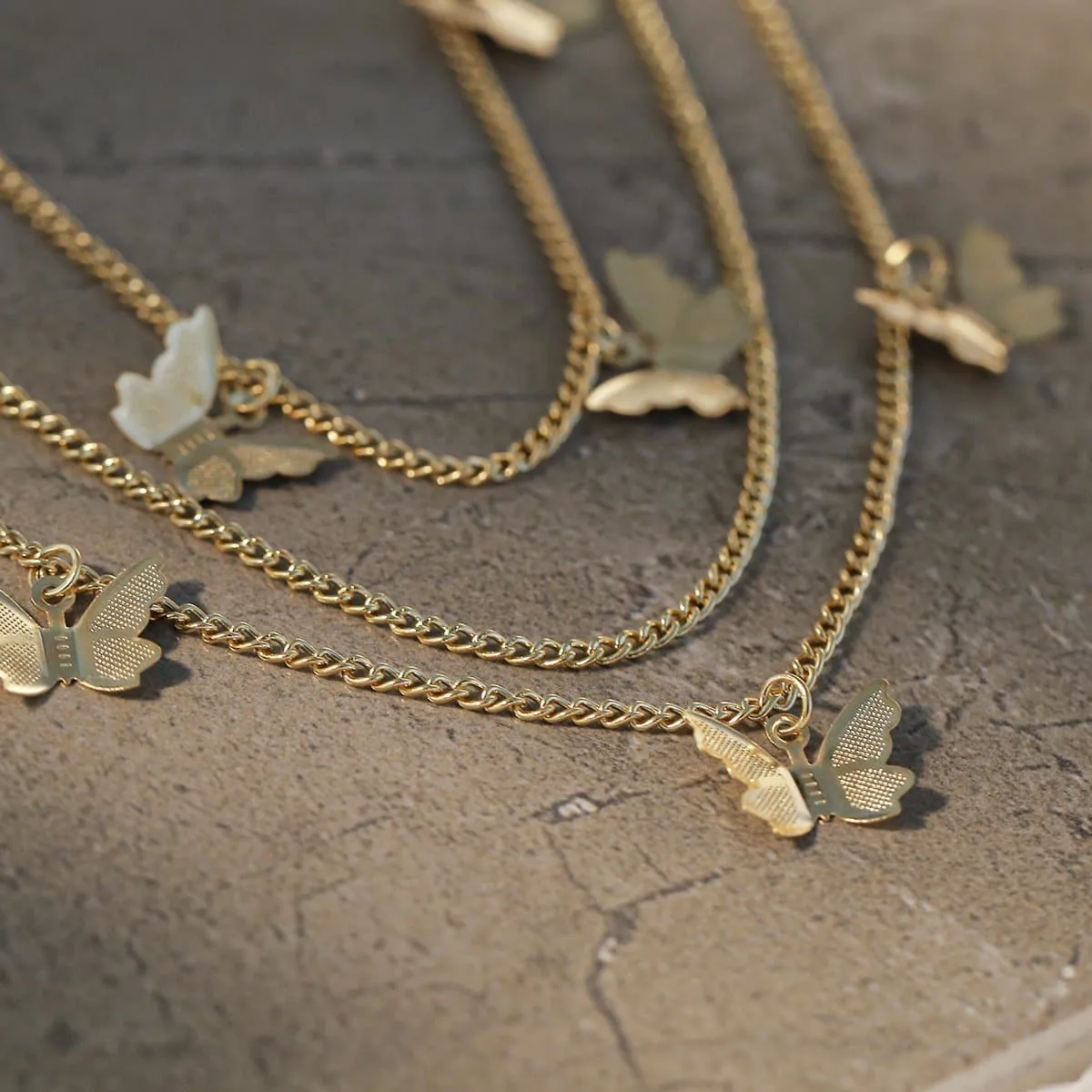 BerryBetty - Butterfly applique layered waist chain