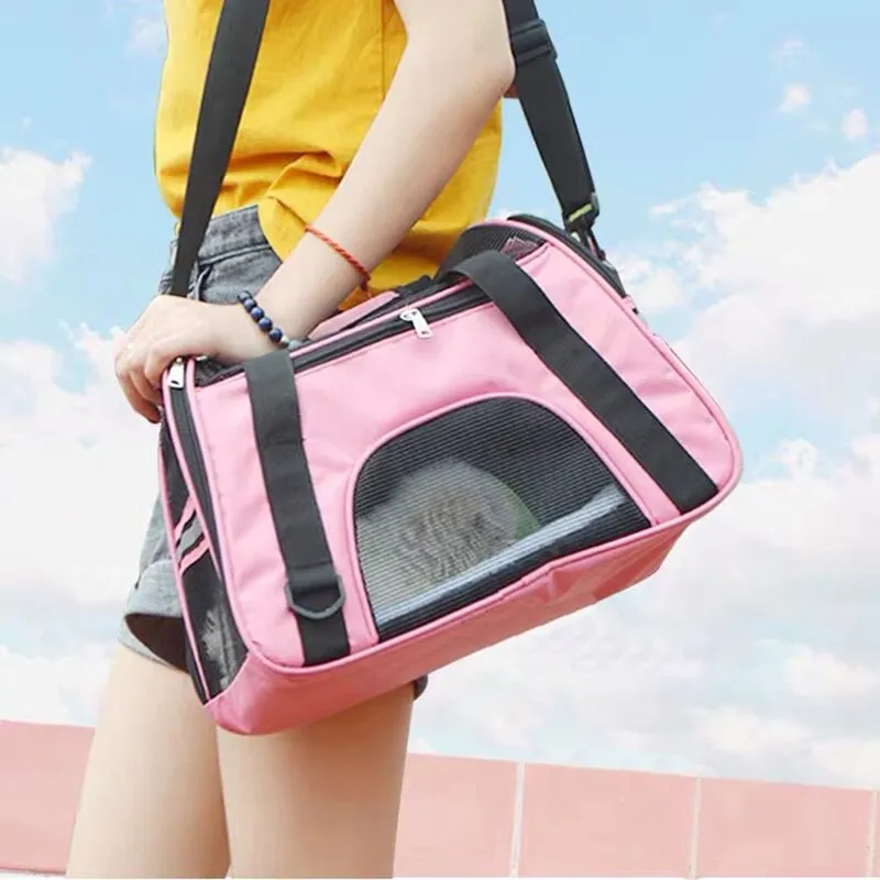 Best Portable Dog Cat Carrier Bag Breathable Mesh Bags Outgoing Handbag