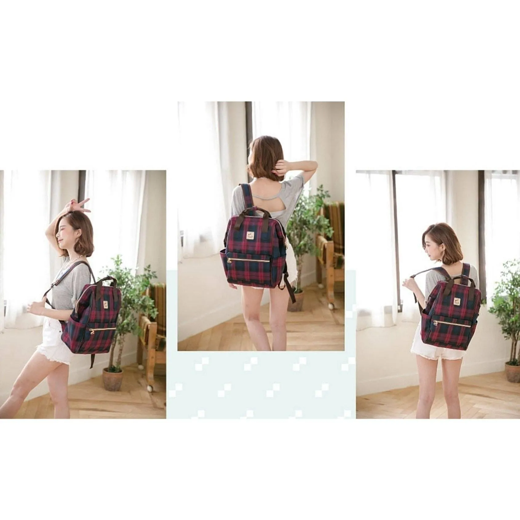 Blue Meow Cat Large Opening Backpack