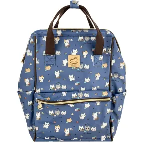 Blue Meow Cat Large Opening Backpack