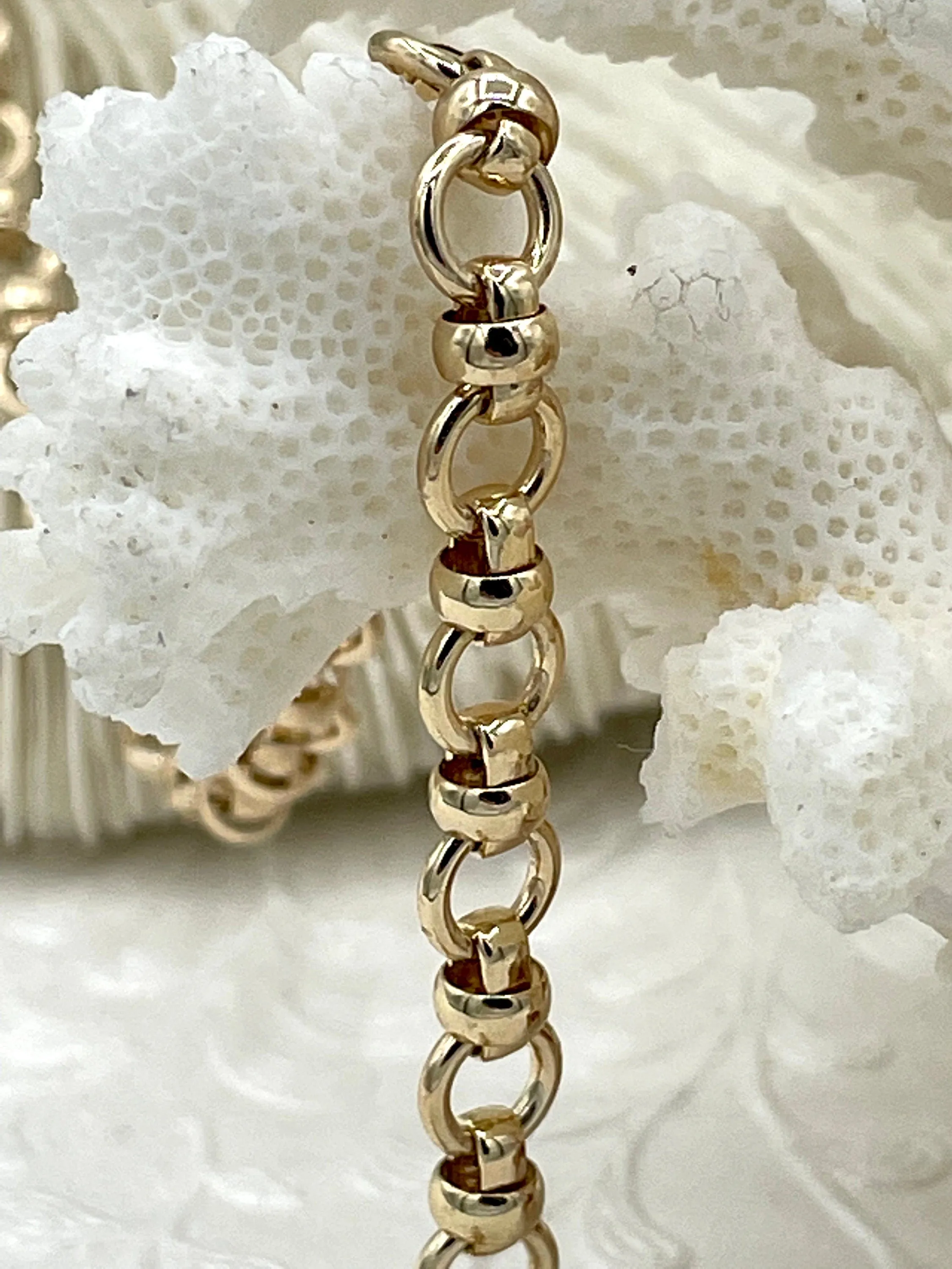 Brass Mixed Link Small Cable Chain Round sold by the foot. 6mm round.  Electroplated brass, 5 Finishes Fast ship