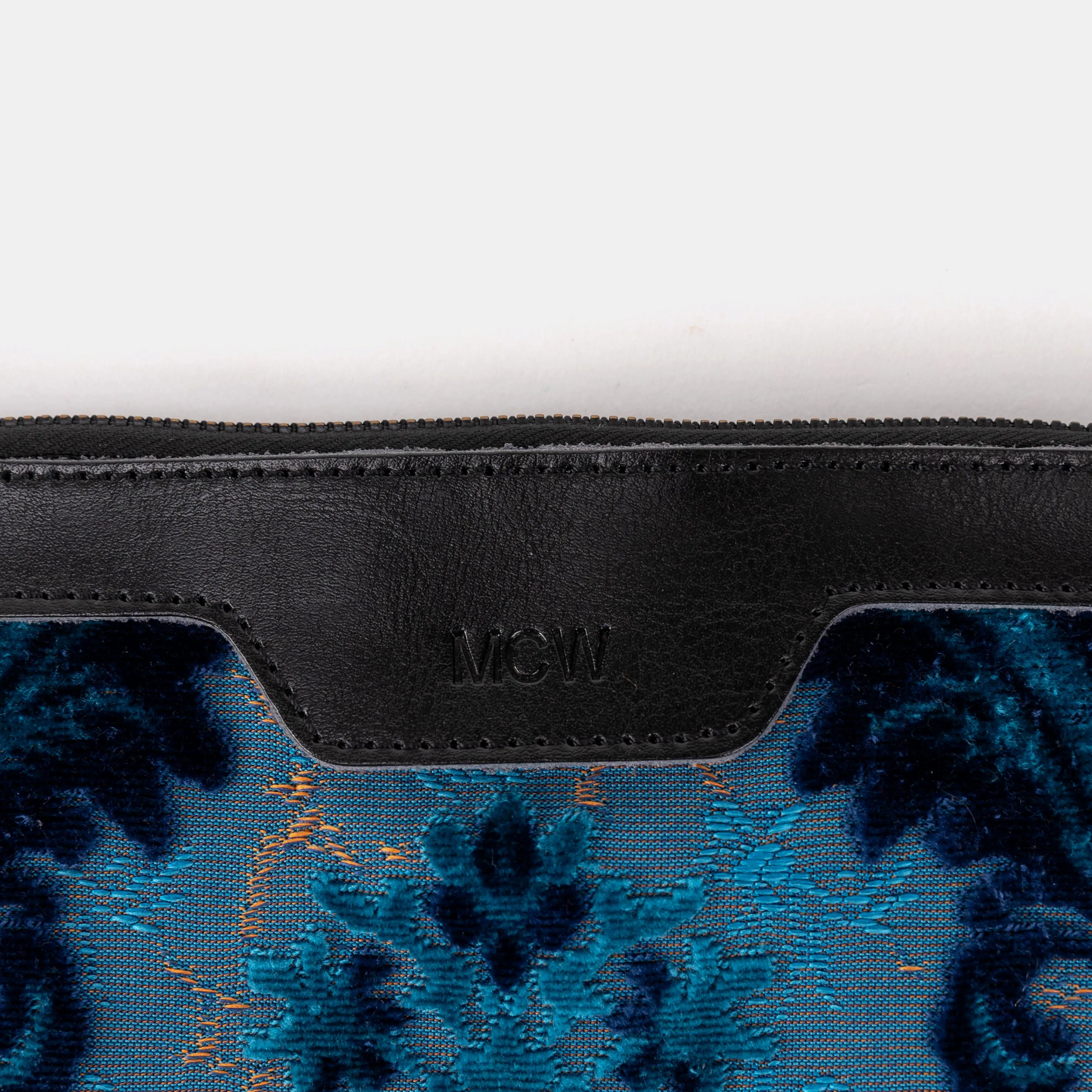Burnout Velvet Revival Aqua Wristlet Clutch