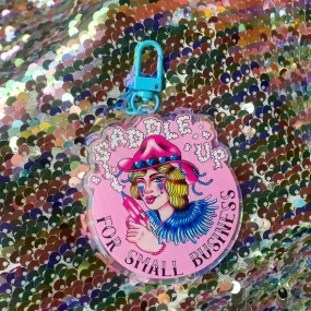 Calamity Tash - Saddle Up for Small Business Keychain