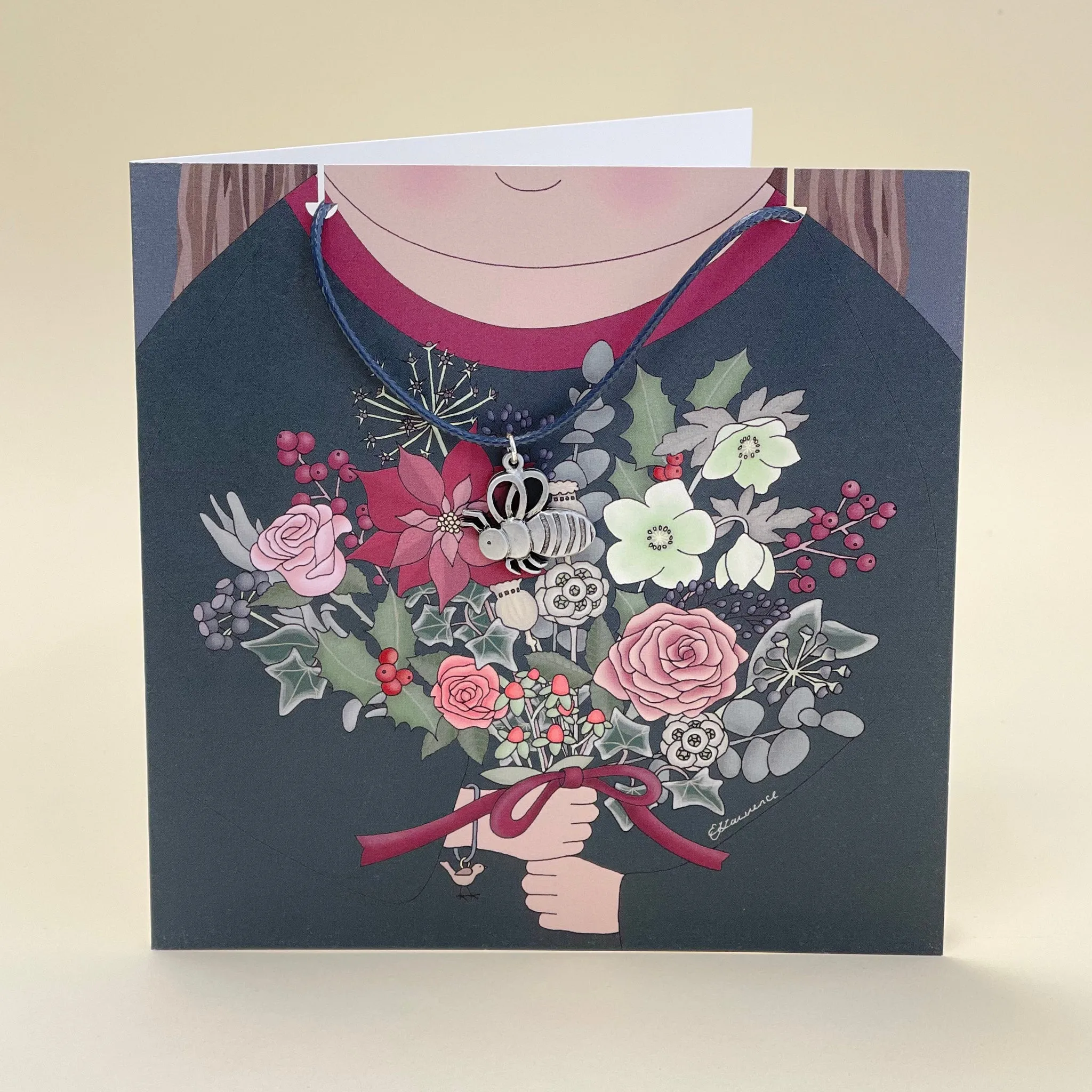 Card with bee necklace 2