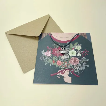 Card with bee necklace 2