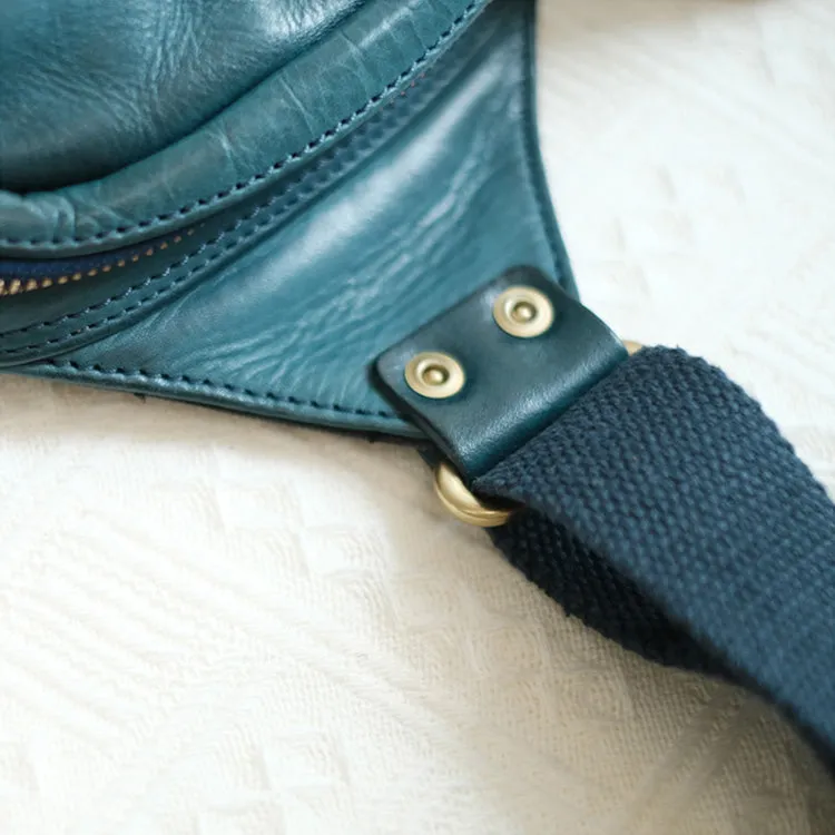 Cool Black Leather Chest Sling Bags For Women