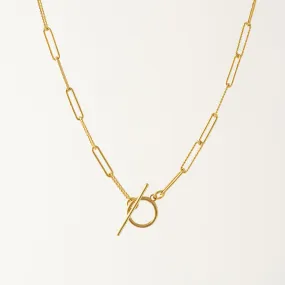 Dainty Paperclip Toggle Necklace