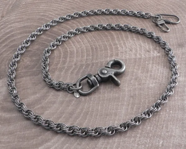 Double Rope Distressed Knight Hack Wallet Chain
