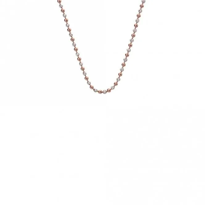 Emozioni 18"  Silver and Rose Gold Bead Chain CH019