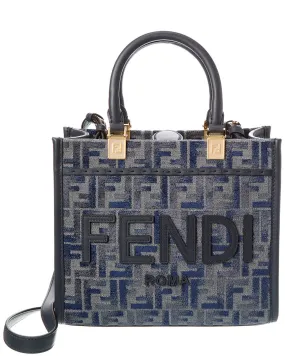 FENDI Sunshine Small FF & Leather Tote