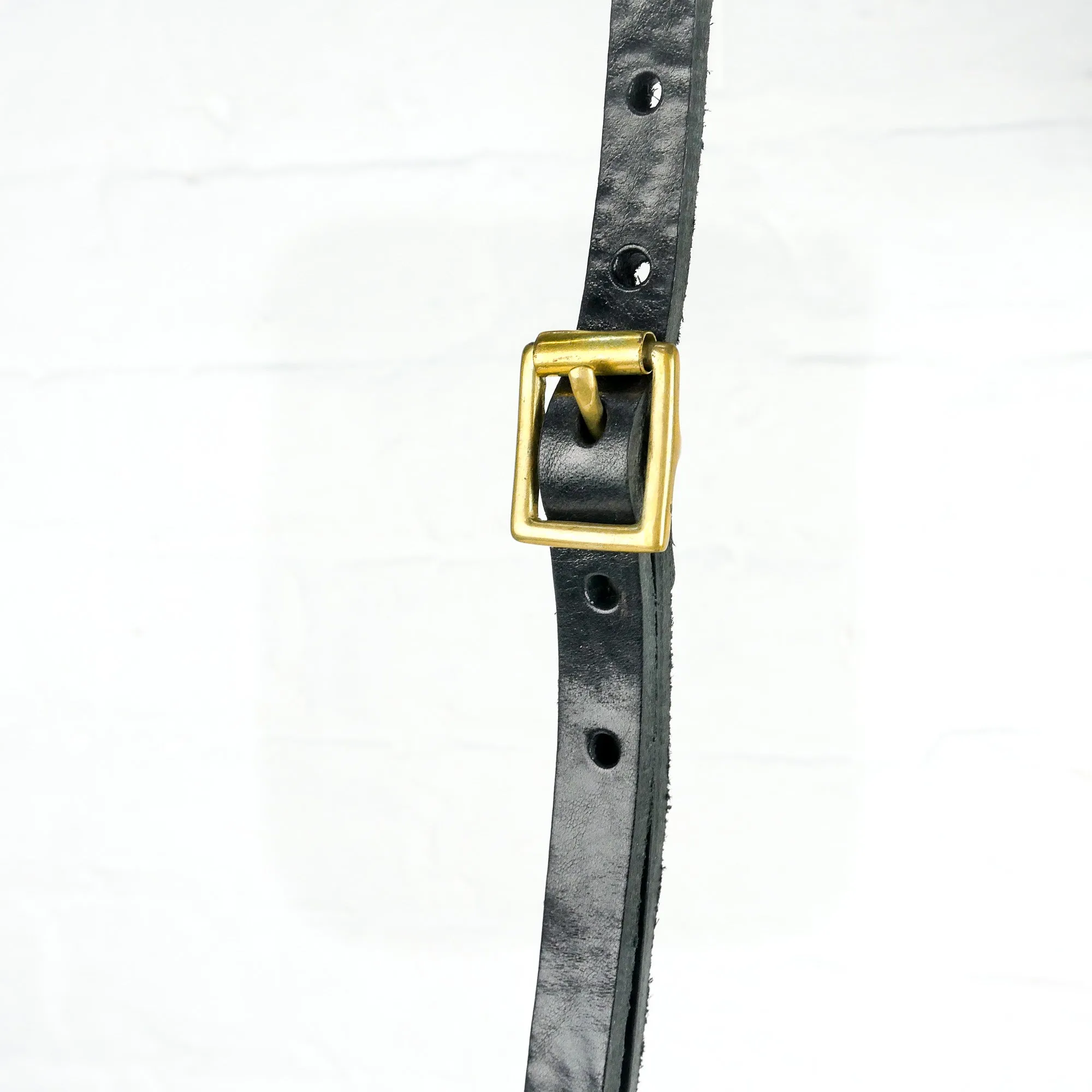 Flat Black Leather Turnlock Bag