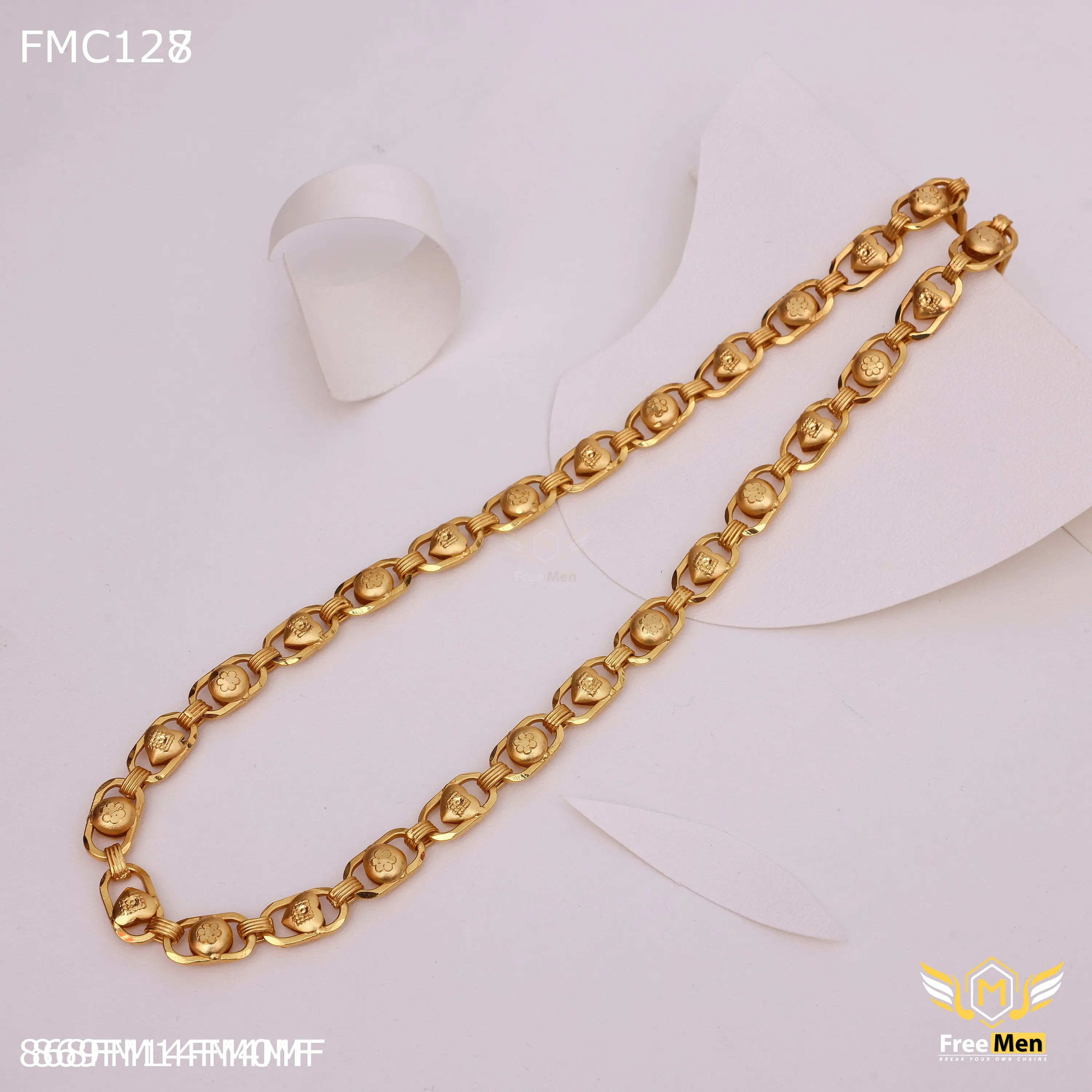 Freemen Beautiful Heart to Ball One by One Chain for Man  - FMC128