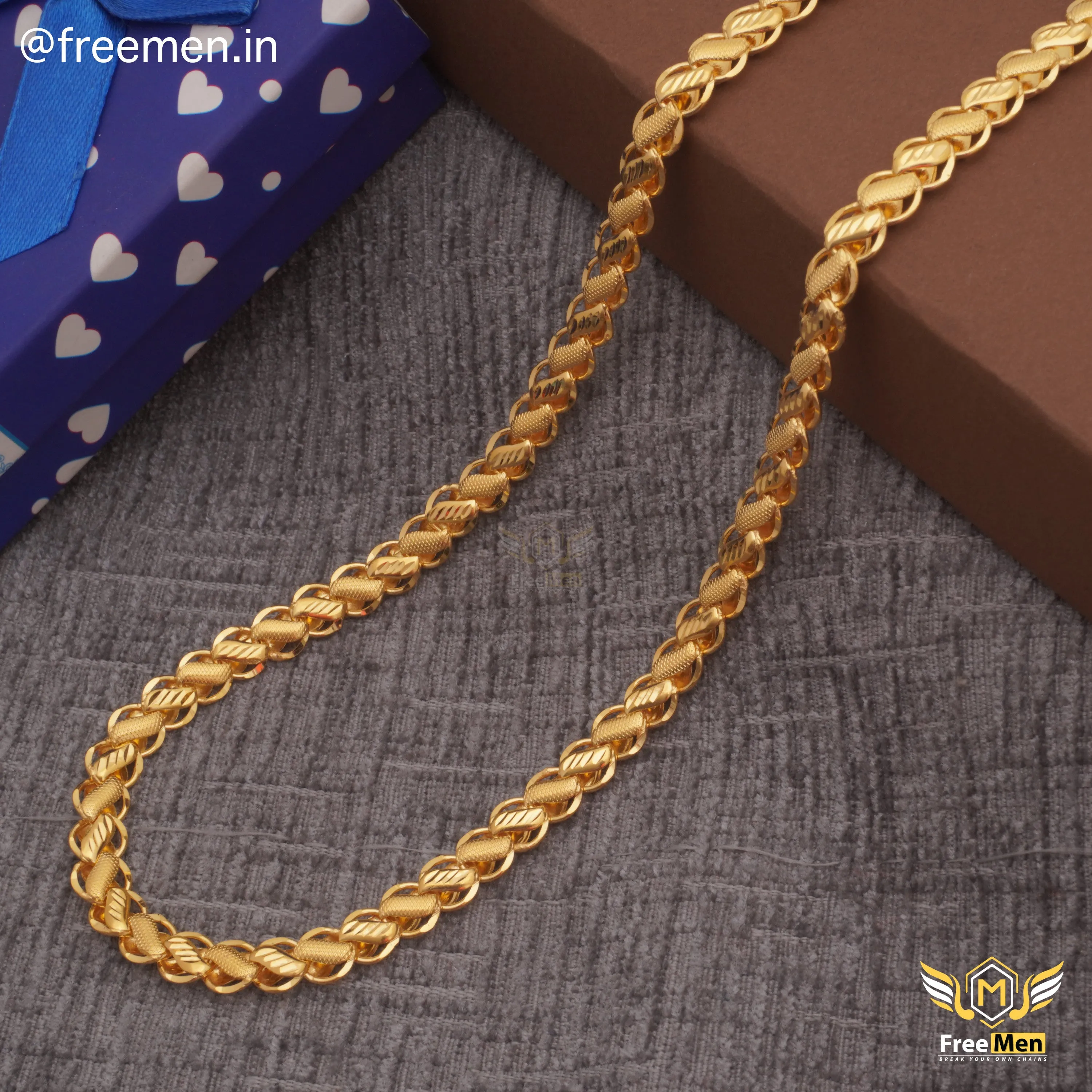 Freemen Beautiful Long Lotus One Ring Gold Plated Chain - FMG369
