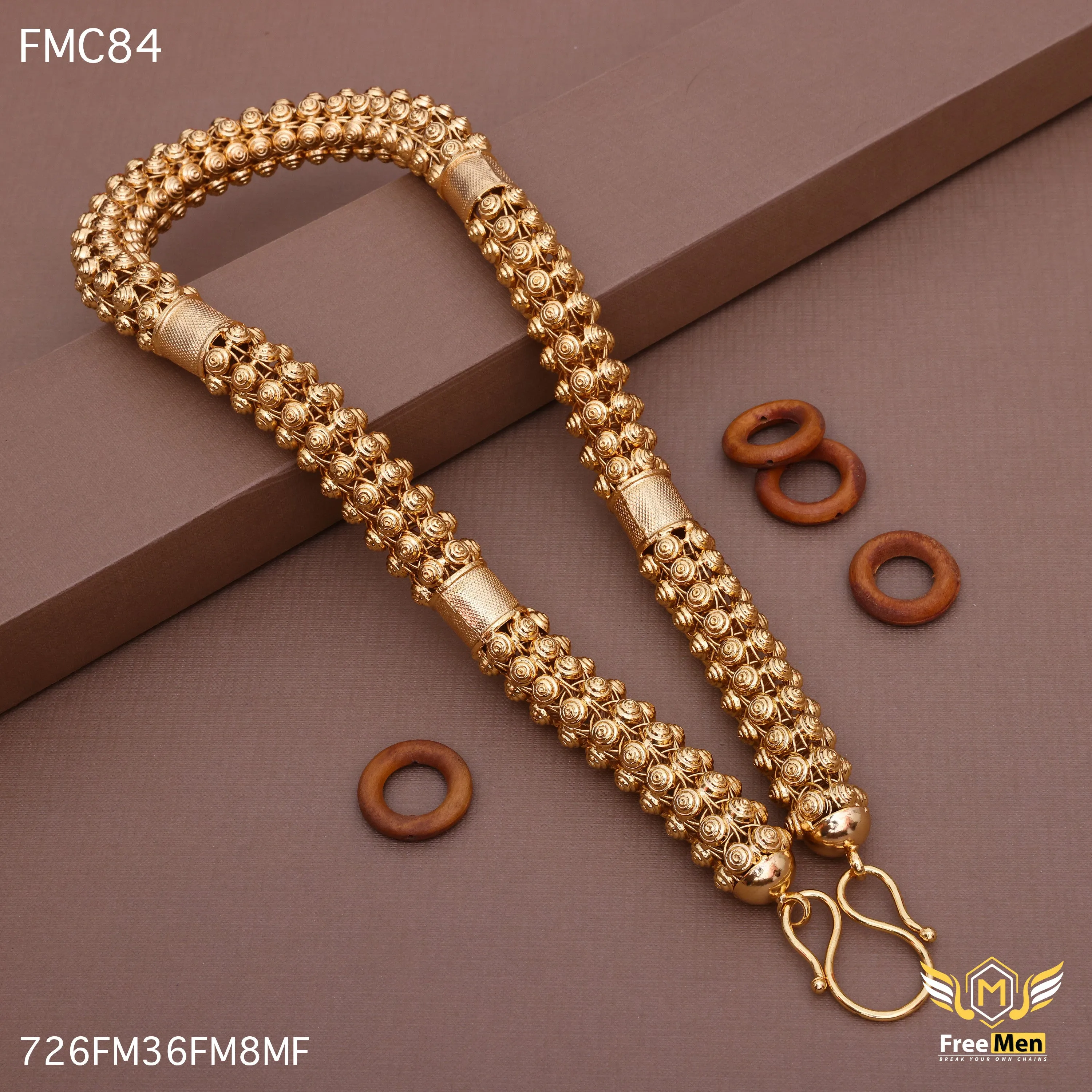 Freemen Heavy Beautiful Hexagon Pattern Chain for Men - FMC84