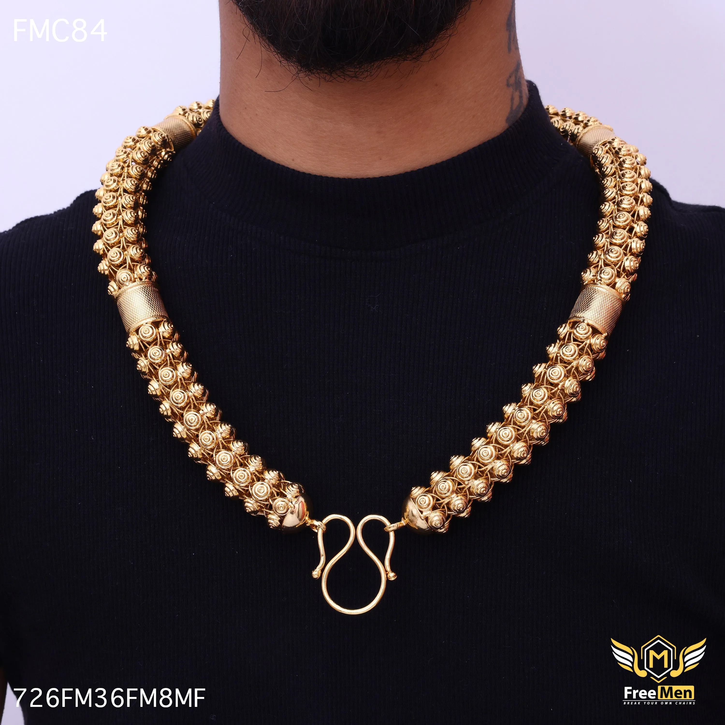 Freemen Heavy Beautiful Hexagon Pattern Chain for Men - FMC84