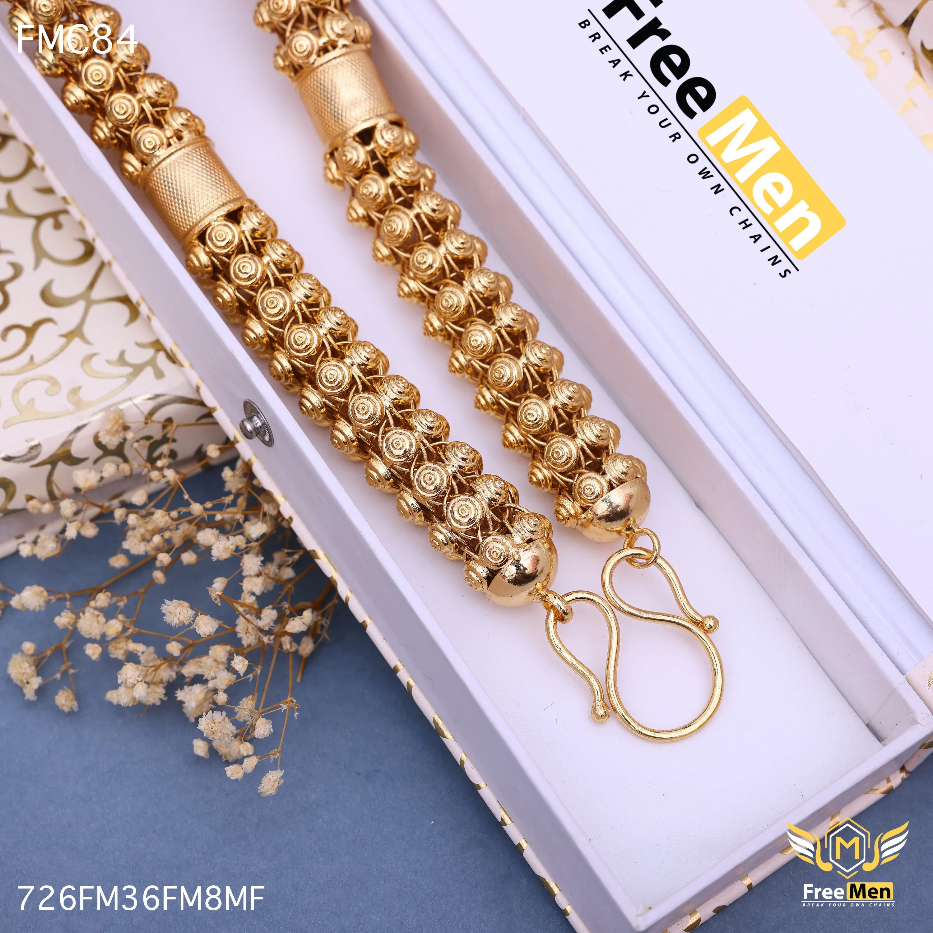 Freemen Heavy Beautiful Hexagon Pattern Chain for Men - FMC84
