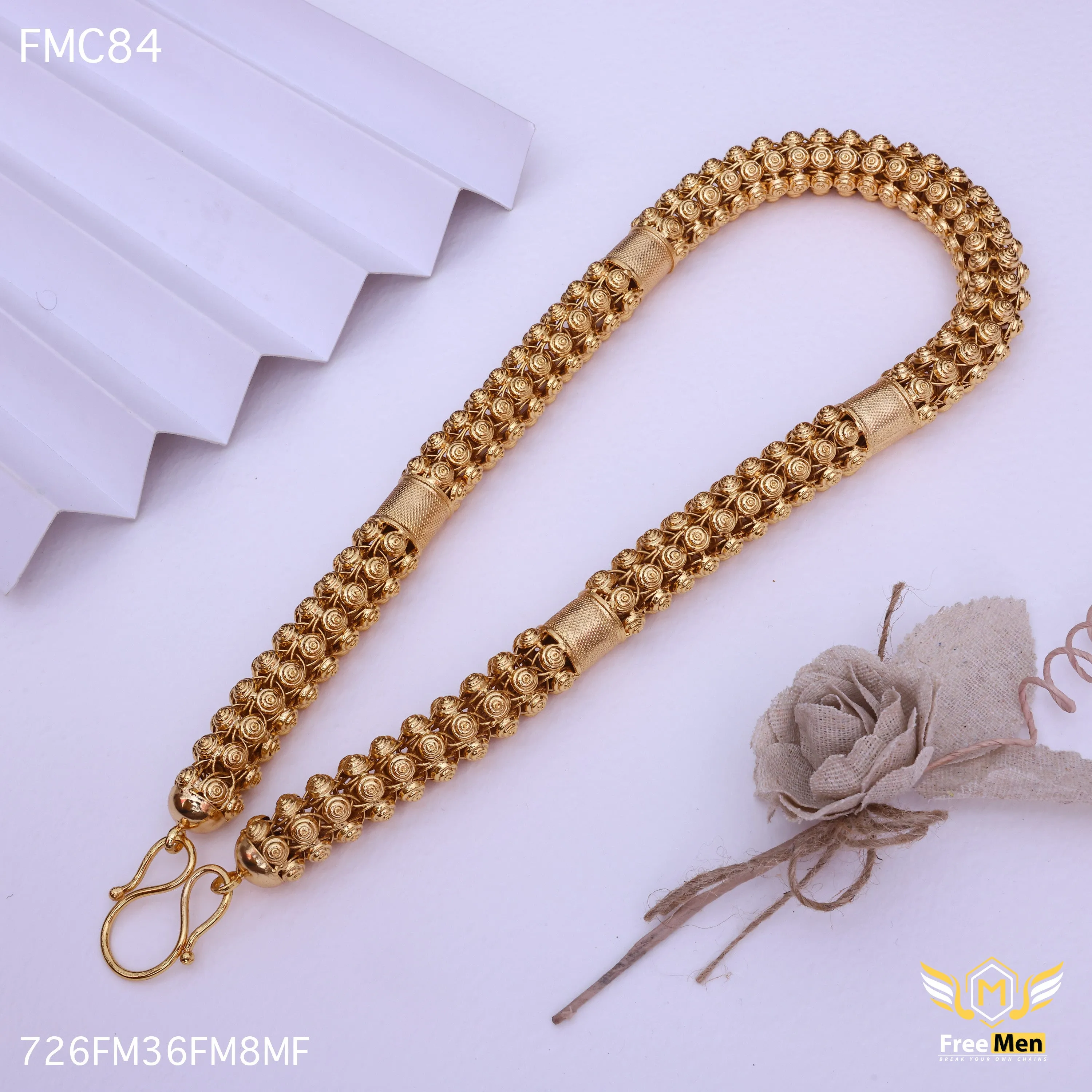Freemen Heavy Beautiful Hexagon Pattern Chain for Men - FMC84