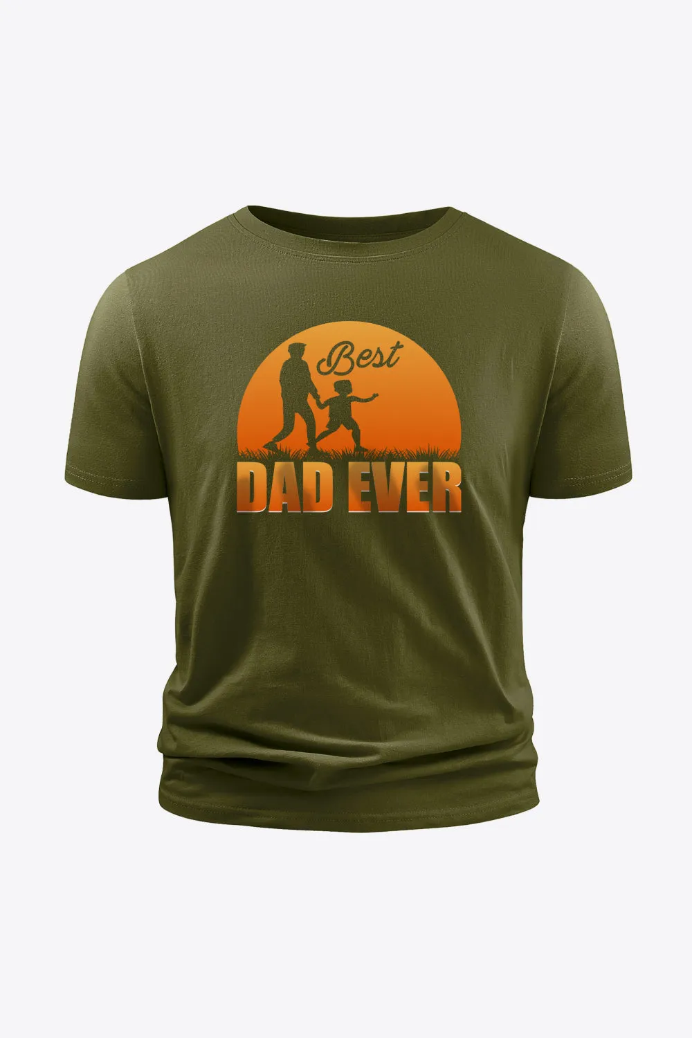 Full Size BEST DAD EVER Graphic Round Neck Short Sleeve Cotton T-Shirt