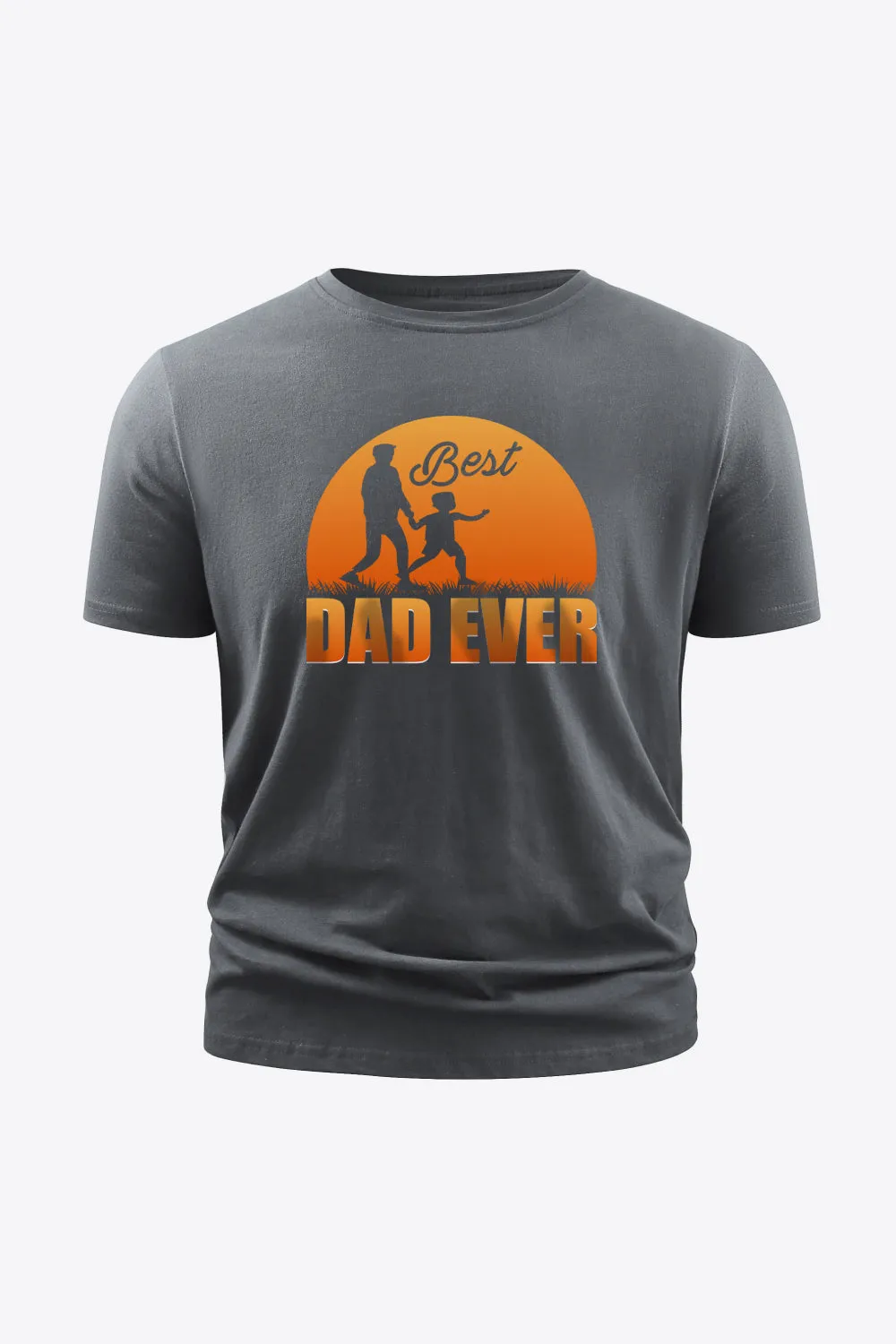 Full Size BEST DAD EVER Graphic Round Neck Short Sleeve Cotton T-Shirt