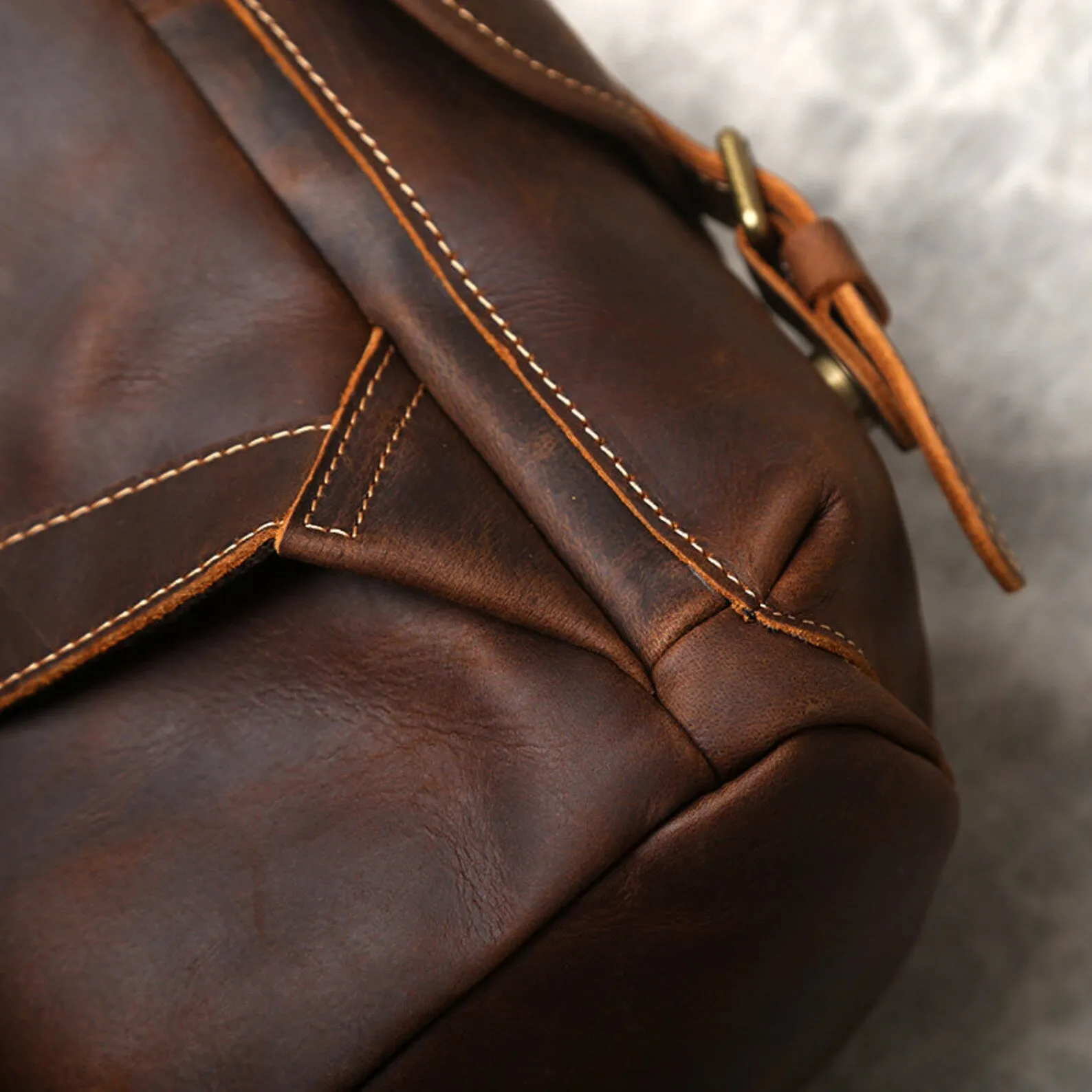 Genuine Cowhide Leather Travel Backpack