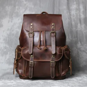 Genuine Cowhide Leather Travel Backpack