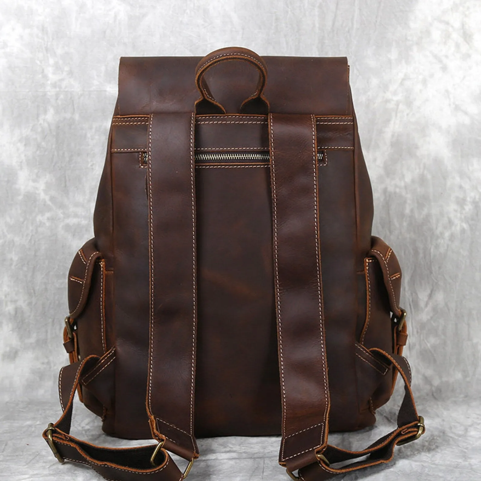 Genuine Cowhide Leather Travel Backpack