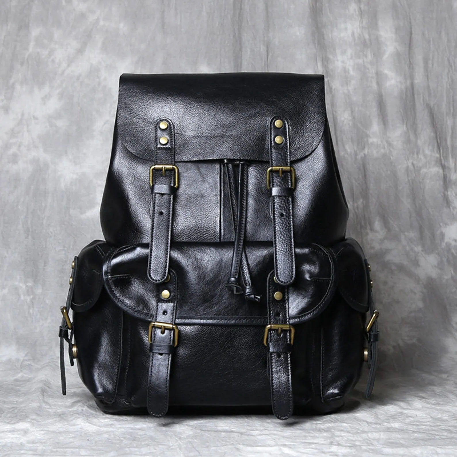 Genuine Cowhide Leather Travel Backpack