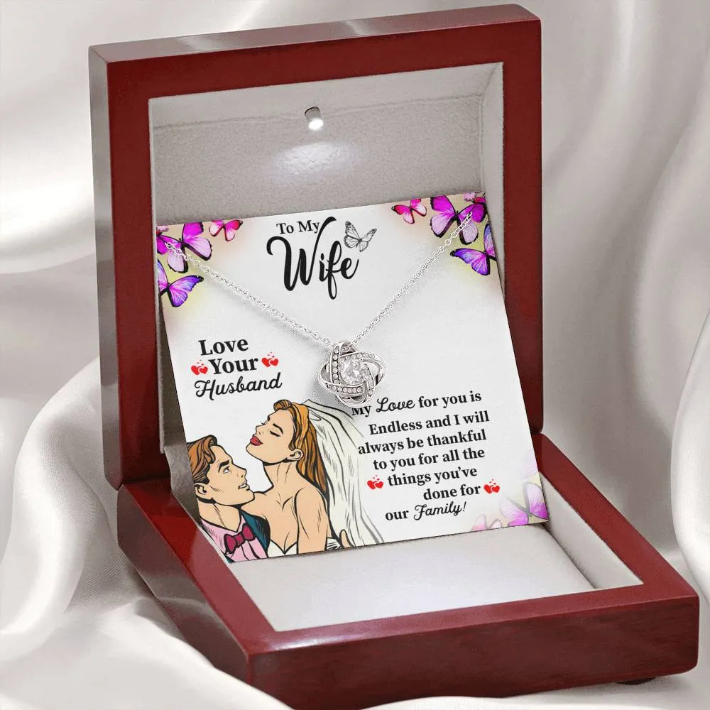 Gift For Wife Beautiful Love Knot Necklace For Wife