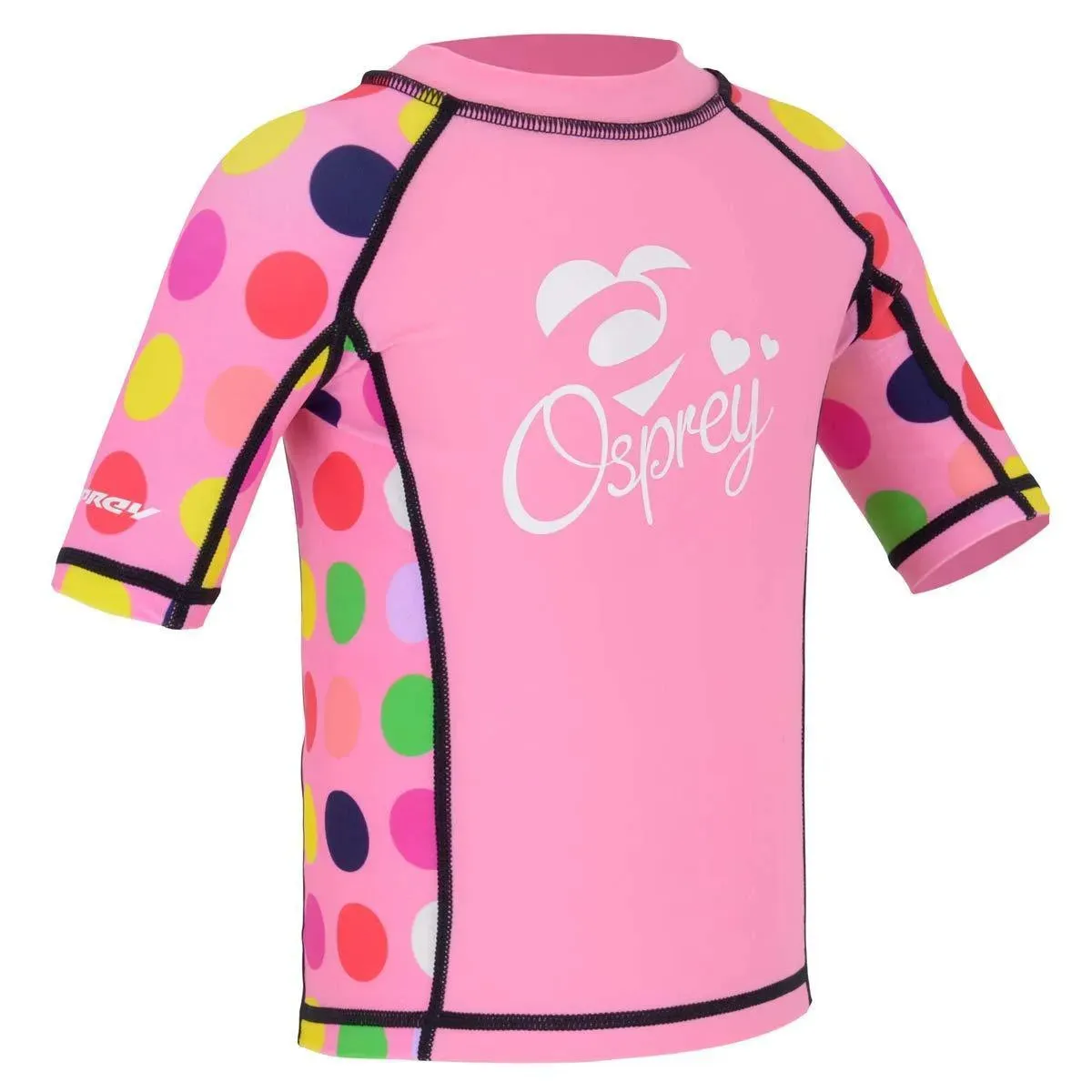 Girls Short Sleeve Dotty Rash Vest