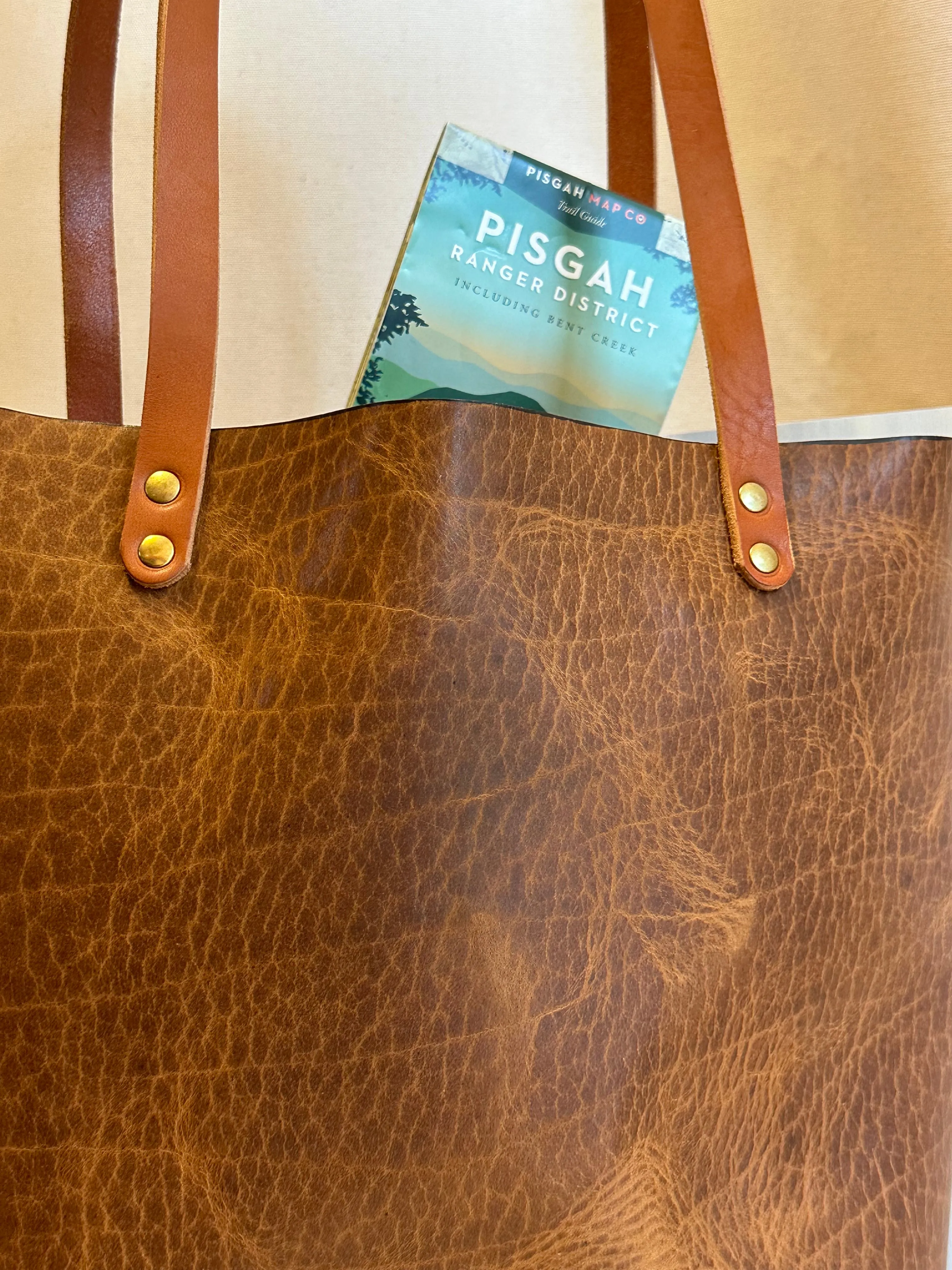 Glazed Bison EDC Slim Leather Tote Bag