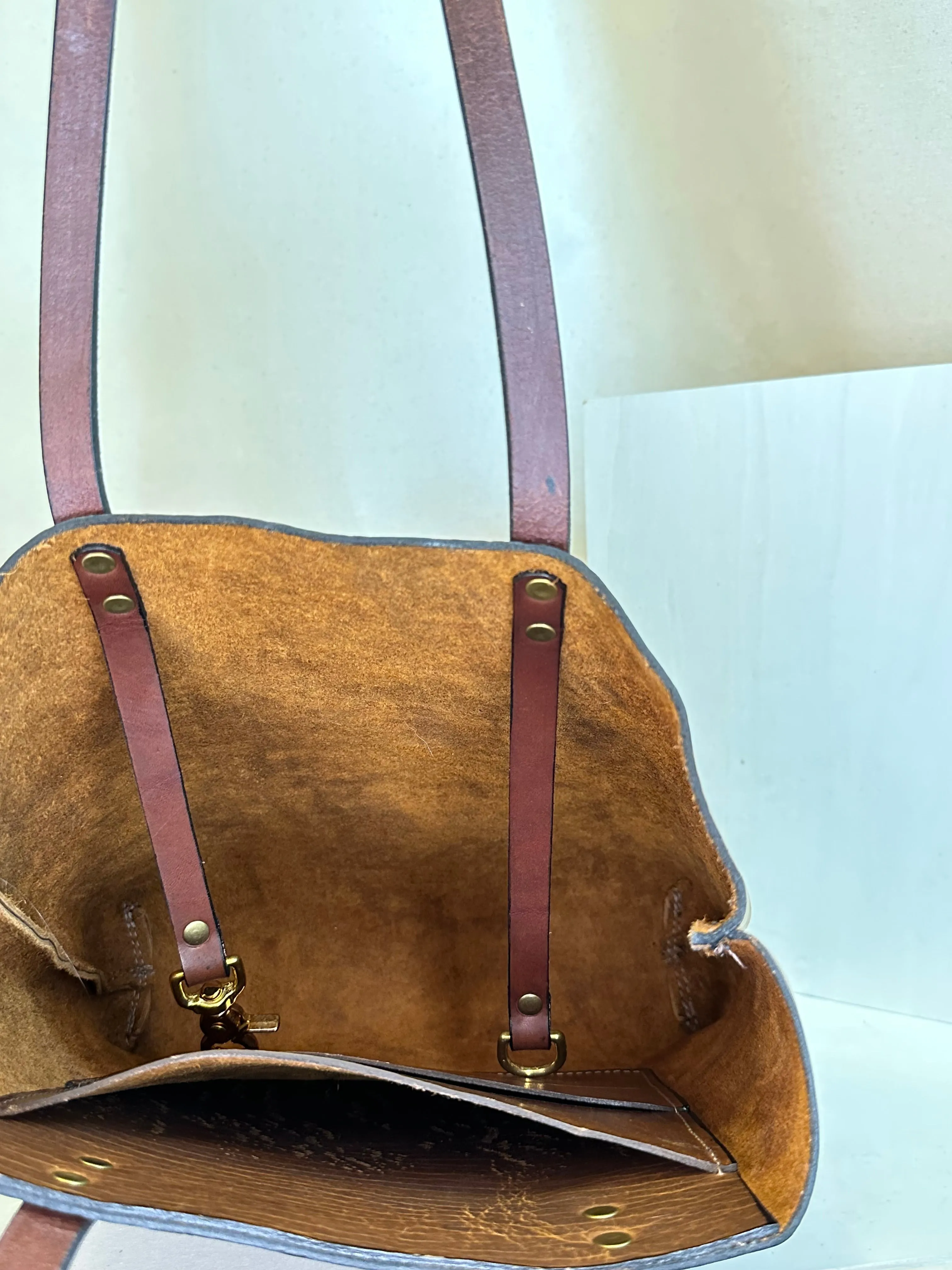 Glazed Bison EDC Slim Leather Tote Bag