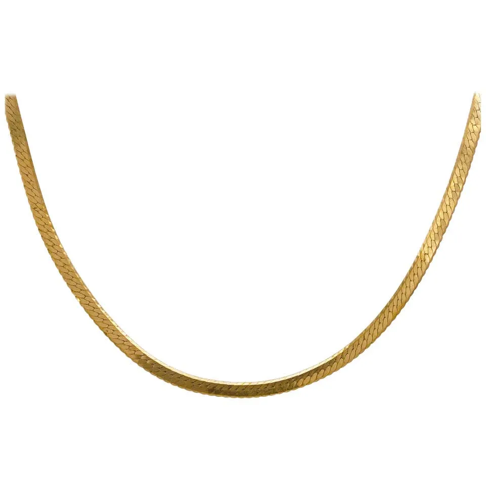 Gold Herringbone Chain in 14 Karat Yellow Gold