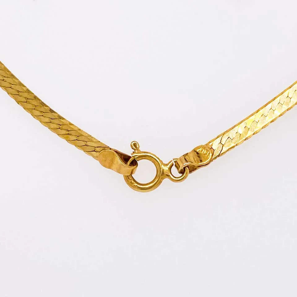 Gold Herringbone Chain in 14 Karat Yellow Gold