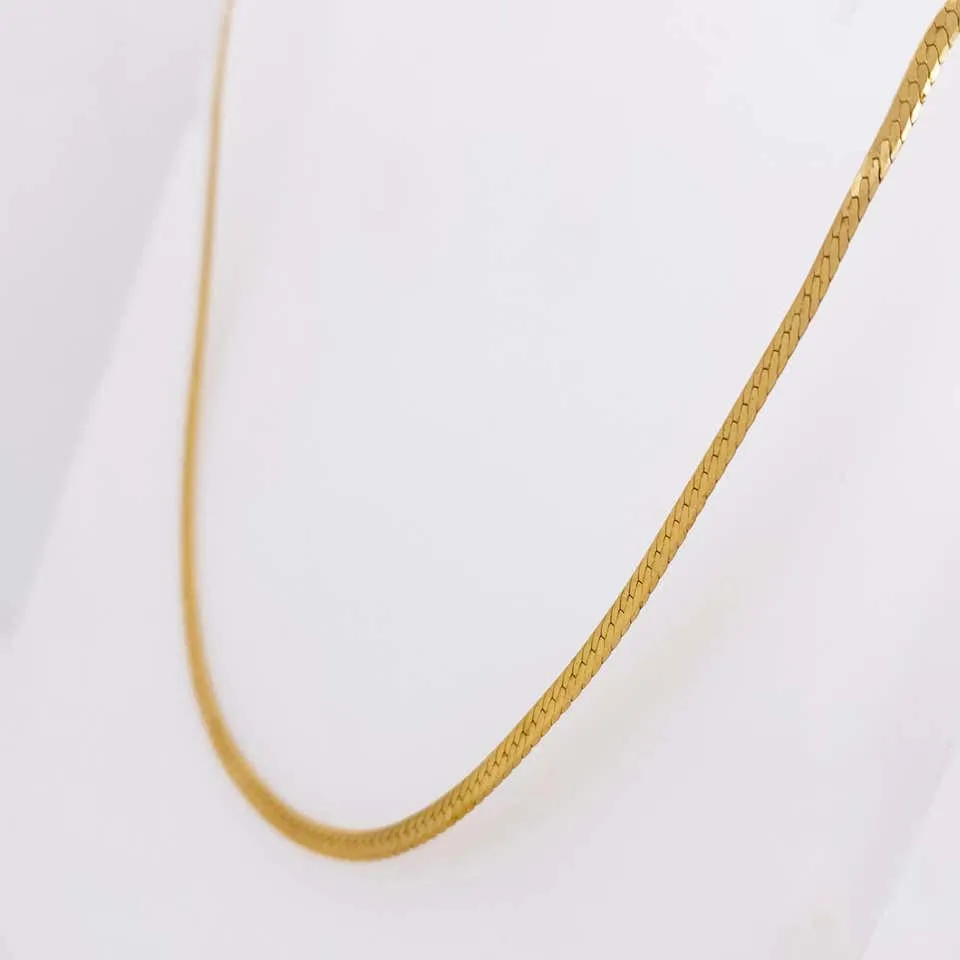 Gold Herringbone Chain in 14 Karat Yellow Gold