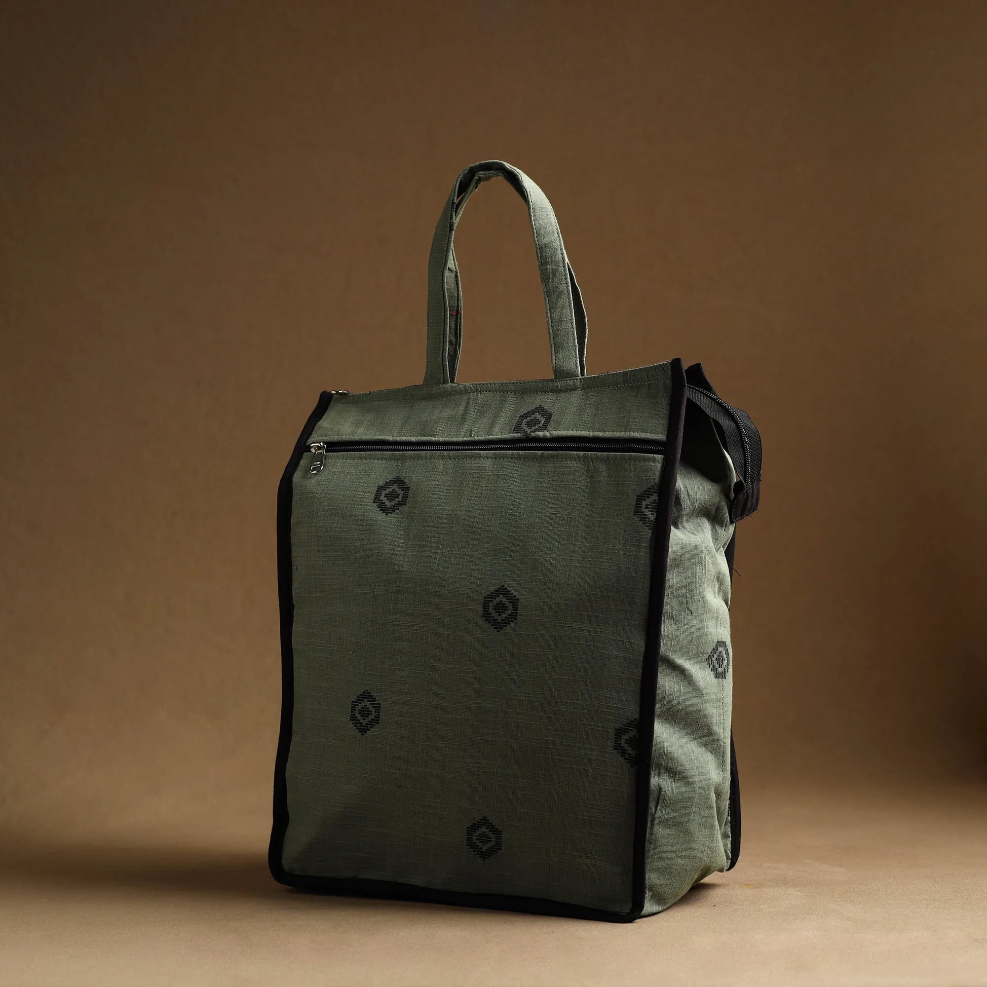 Green - Handmade Cotton Shopping Hand bag 08