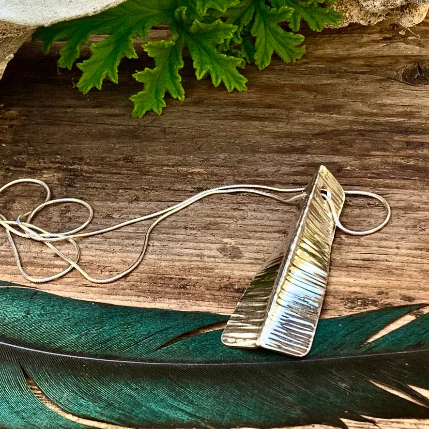 Hammered texture silver necklace
