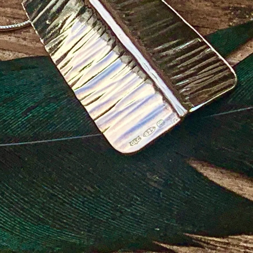 Hammered texture silver necklace