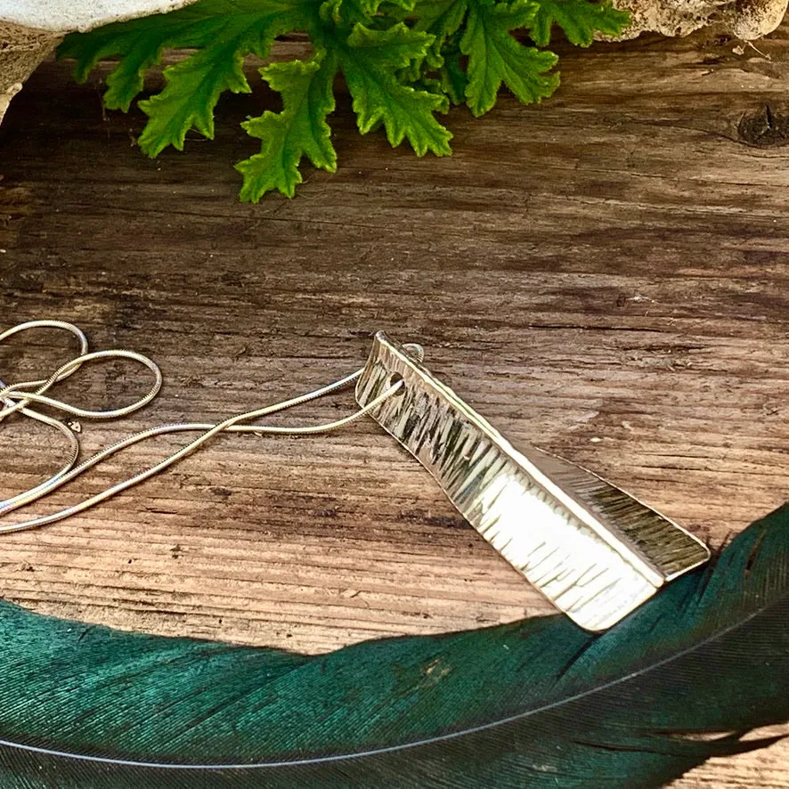 Hammered texture silver necklace