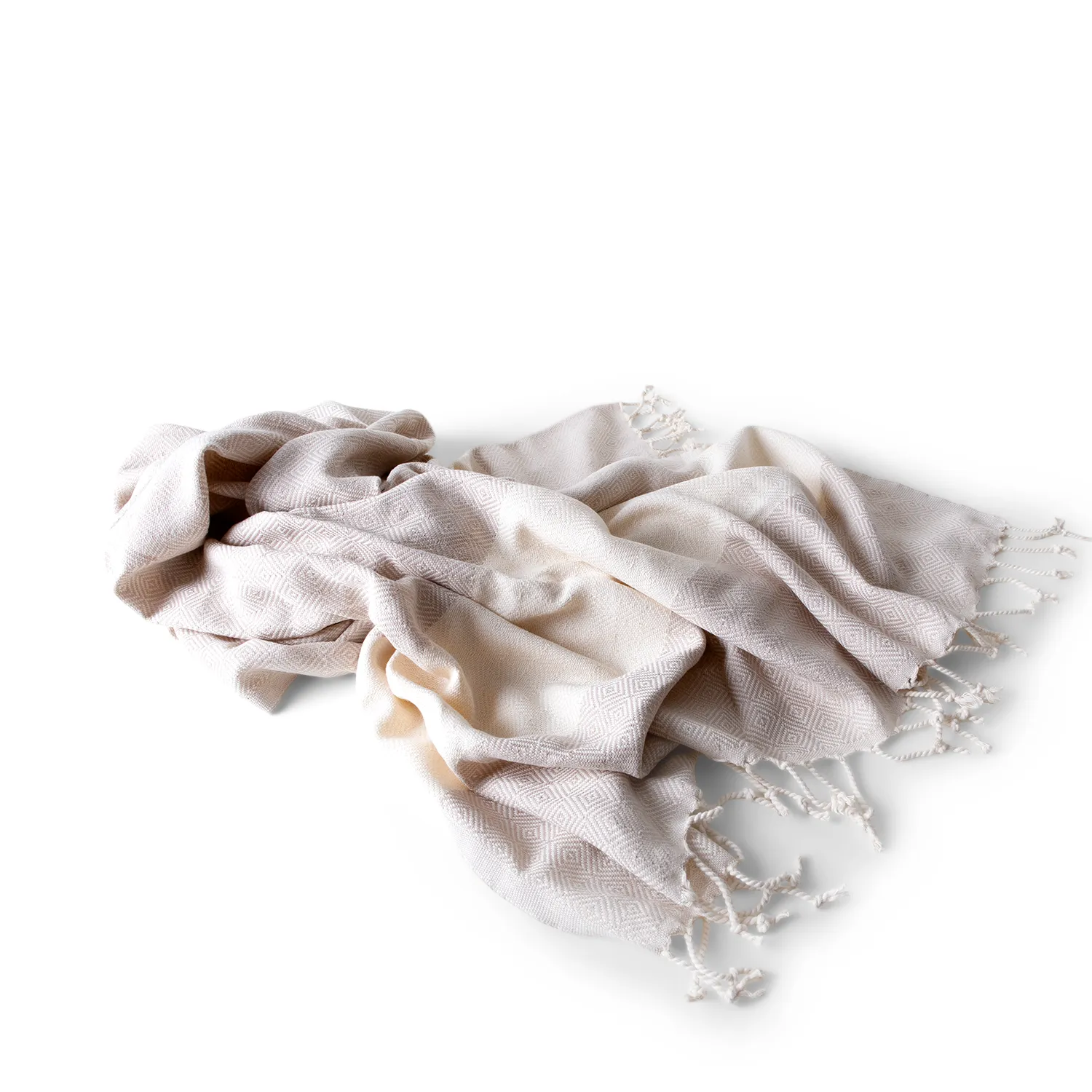Handwoven Bag Blanket - Beige Diamond