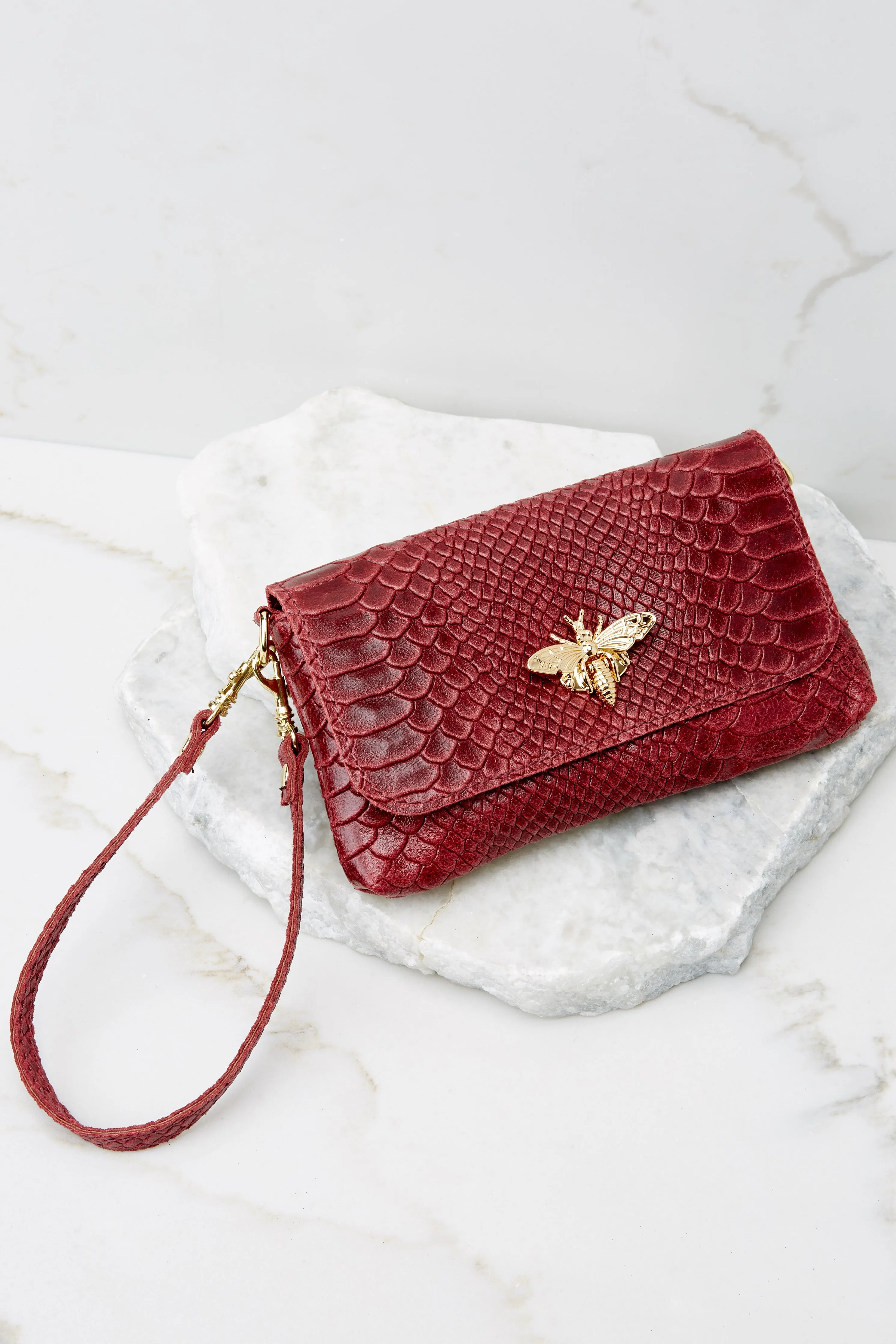 Hearts Aflutter Maroon Bag