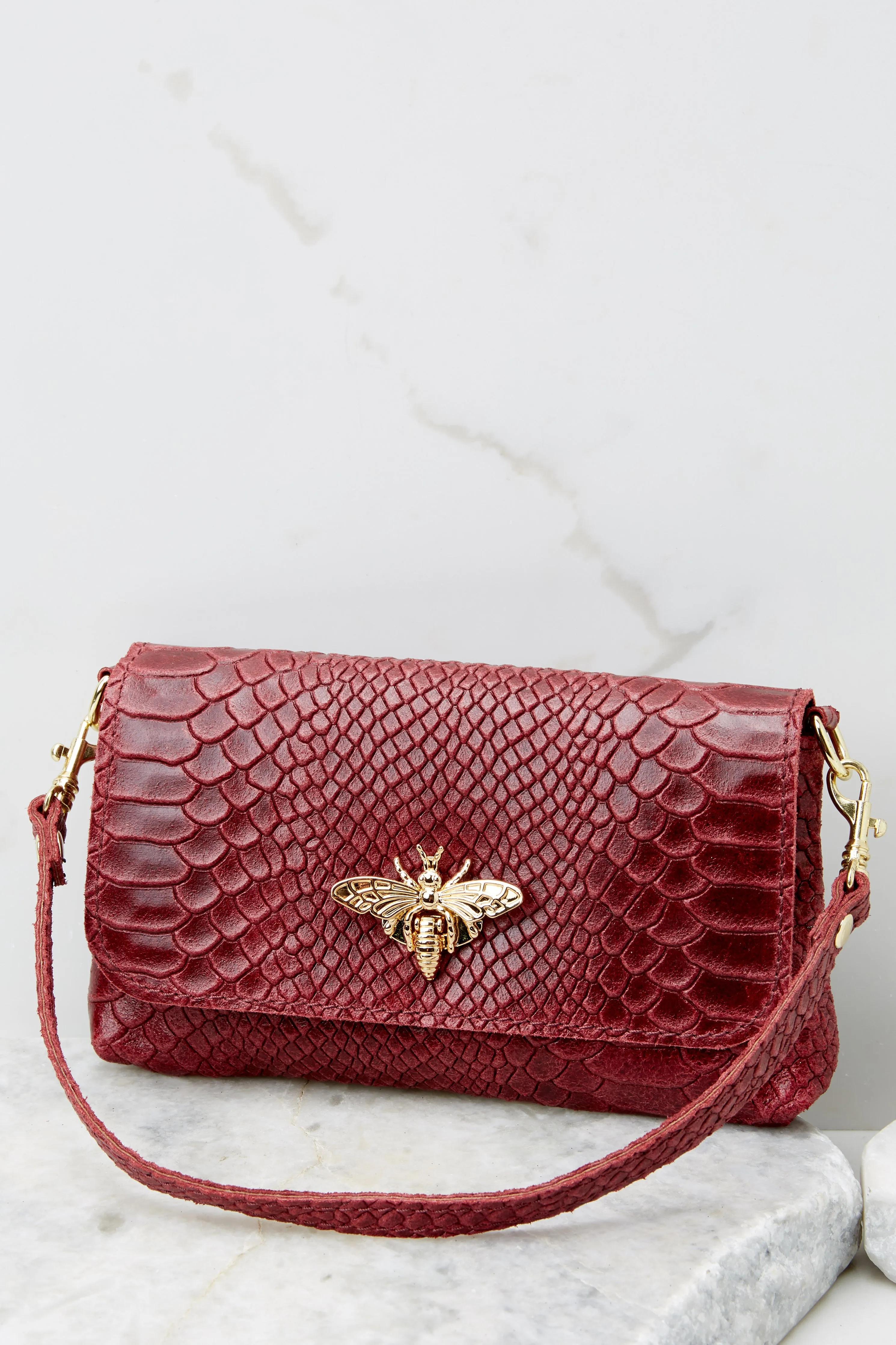 Hearts Aflutter Maroon Bag