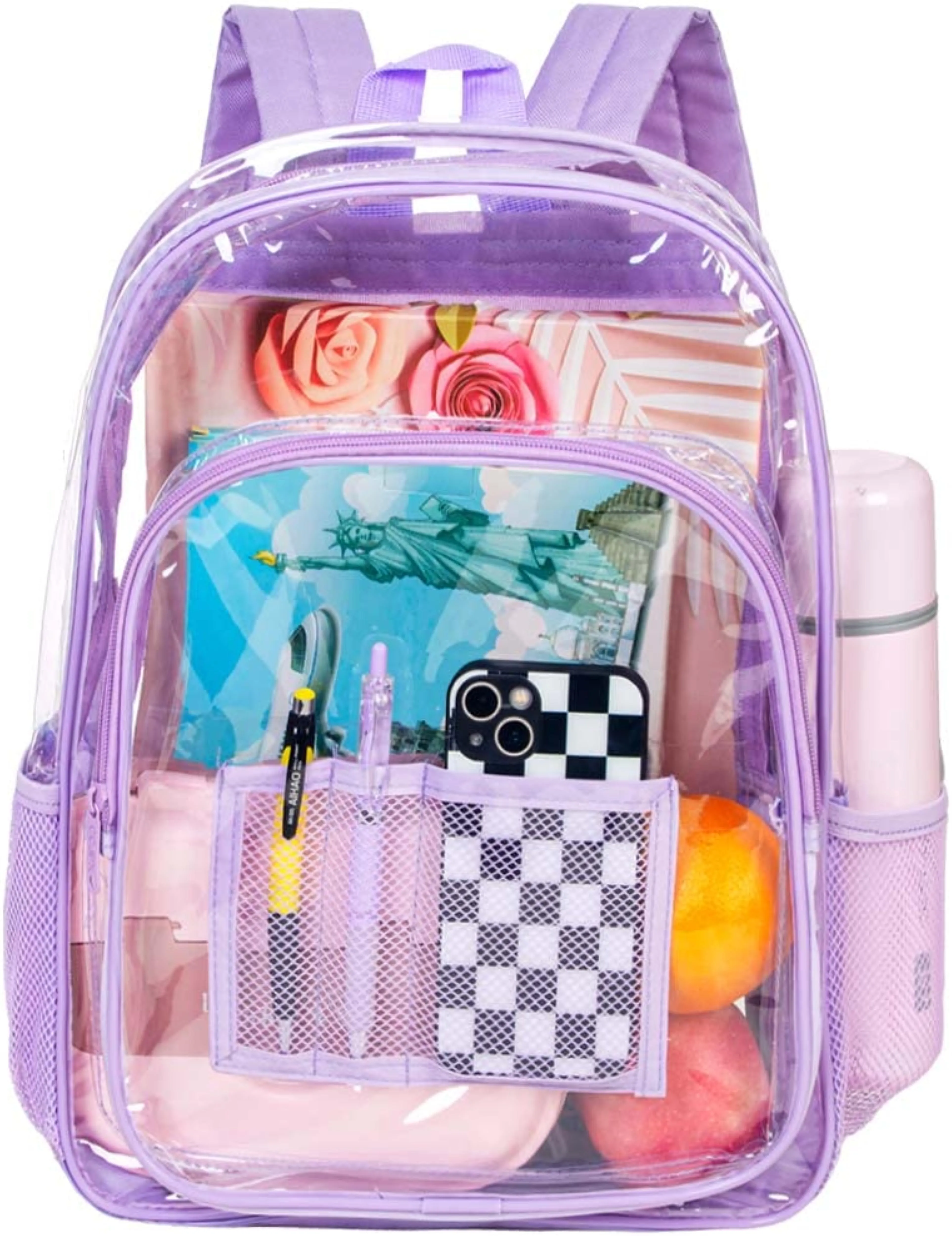 Heavy Duty Black See Through Clear Trendy Backpack