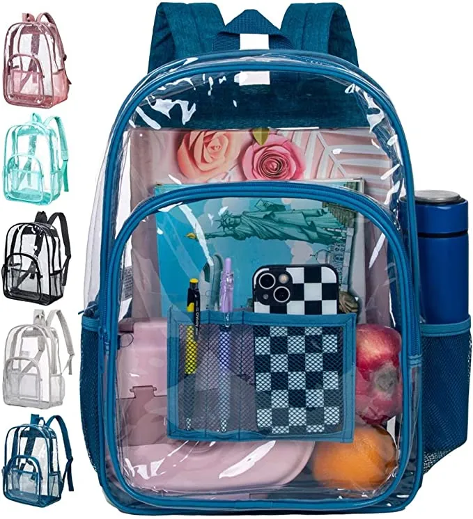 Heavy Duty Black See Through Clear Trendy Backpack