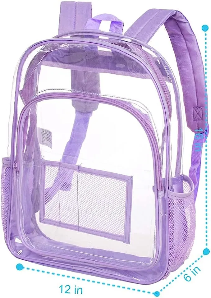 Heavy Duty Black See Through Clear Trendy Backpack