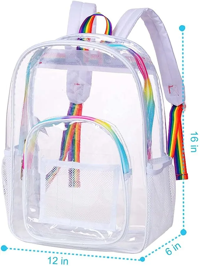 Heavy Duty Black See Through Clear Trendy Backpack