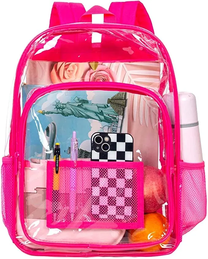 Heavy Duty Black See Through Clear Trendy Backpack